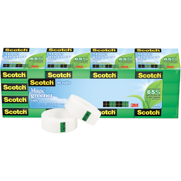 Scotch Magic Greener Tape, 3/4" x 900", 16 ct