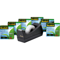 Scotch Magic Greener Tape with C38 Tape Dispenser, 3/4" x 75 ft, 6 ct