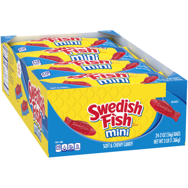 Swedish Fish Mini Soft and Chewy Candy, 2 oz, 24 ct