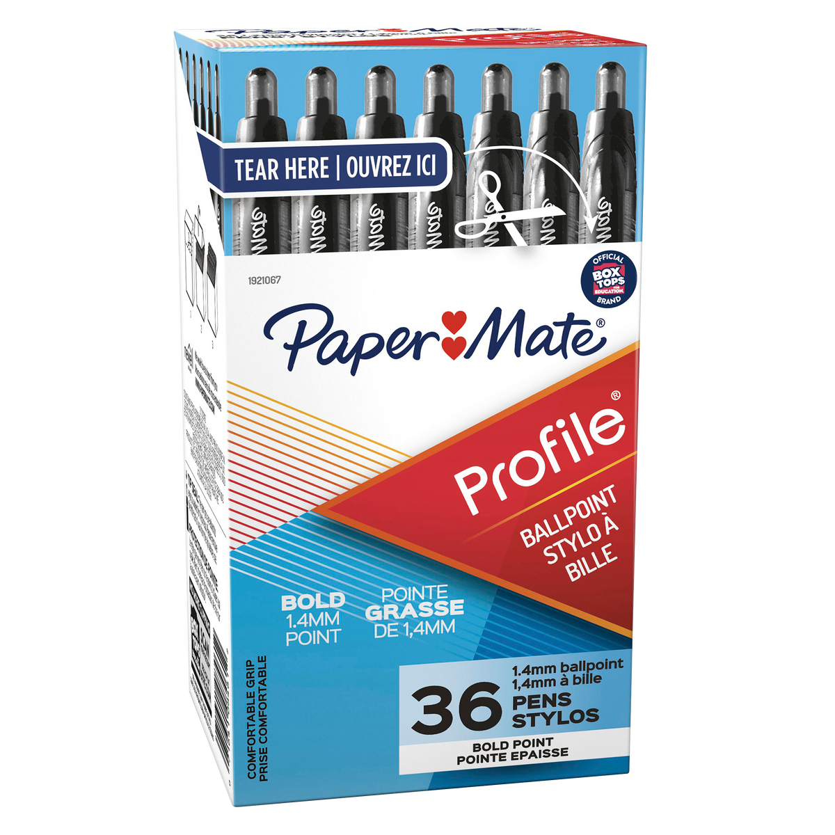 Paper Mate Profile Retractable Ballpoint Pen, Bold Point 1.4mm, Black Ink, 36 ct