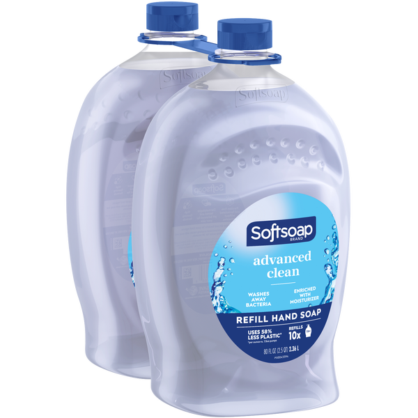 Softsoap Advanced Clean Liquid Hand Soap Refill, 80 fl oz, 2 ct