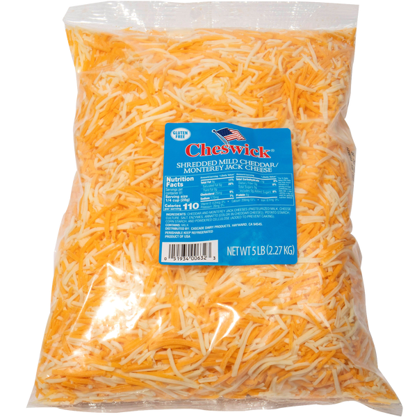 Cheswick Mild Cheddar & Monterey Jack Cheese, Shredded, 5 lbs