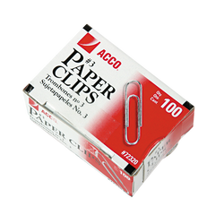 ACCO #3 Paper Clips, Smooth, 1000 ct