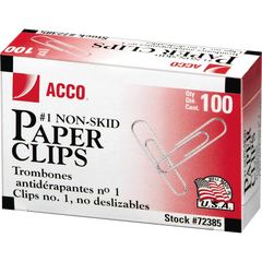 ACCO #1 Paper Clips, Non-Skid, 1000 ct