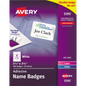 Avery Flexible Adhesive Name Badges, 2-1/3"L x 3-3/8"W, White, 400 ct