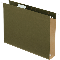 Pendaflex Extra Capacity Hanging Folder, 1/5-Cut Tab, 2" Box Bottom, Letter, Standard Green, 25 ct