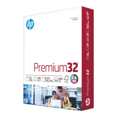 HP Premium Choice Laser Paper, 100 Bright, 32 lb, White, 8-1/2" x 11", 1 Ream, 500 Sheets