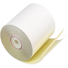 Iconex Impact Printing Carbonless Paper Roll, White/Canary, 3" x 90', 50 Rolls