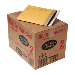 Sealed Air Jiffy #2 Padded Mailer, Self-Seal, 8-1/2" x 12", Kraft, 100 ct