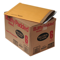 Sealed Air Jiffy #6 Padded Mailer, Self-Seal, 12-1/2" x 19", Kraft, 50 ct