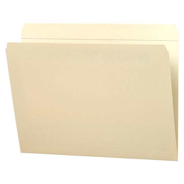 Smead File Folder, Reinforced Straight Cut Tab, Letter, Manila, 100 ct