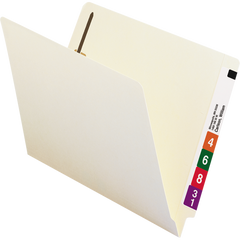 Smead End Tab Pocket Folder, Reinforced Straight Cut Extended Tab, 1 Fastener, Letter, Manila, 50 ct