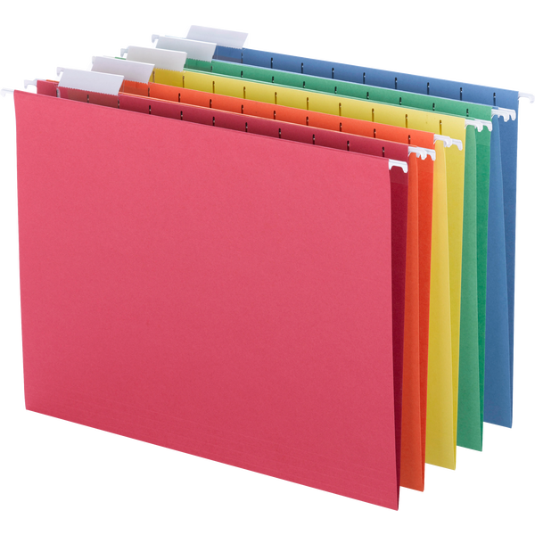 Smead Hanging Folder, 1/5-Cut Adjustable Tab, Letter, Assorted Colors, 25 ct