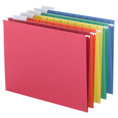 Smead Hanging Folder, 1/5-Cut Adjustable Tab, Letter, Assorted Colors, 25 ct