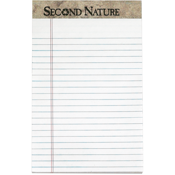 TOPS Second Nature Notepad, Narrow Ruled, White, 5” x 8”, 50 Sheets, 12 Pads