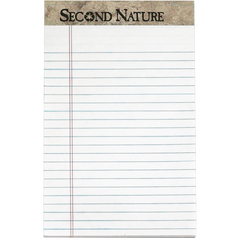 TOPS Second Nature Notepad, Narrow Ruled, White, 5” x 8”, 50 Sheets, 12 Pads