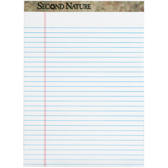 TOPS Second Nature Notepad, Legal Ruled, White, 8-1/2” x 11-3/4”, 50 Sheets, 12 Pads