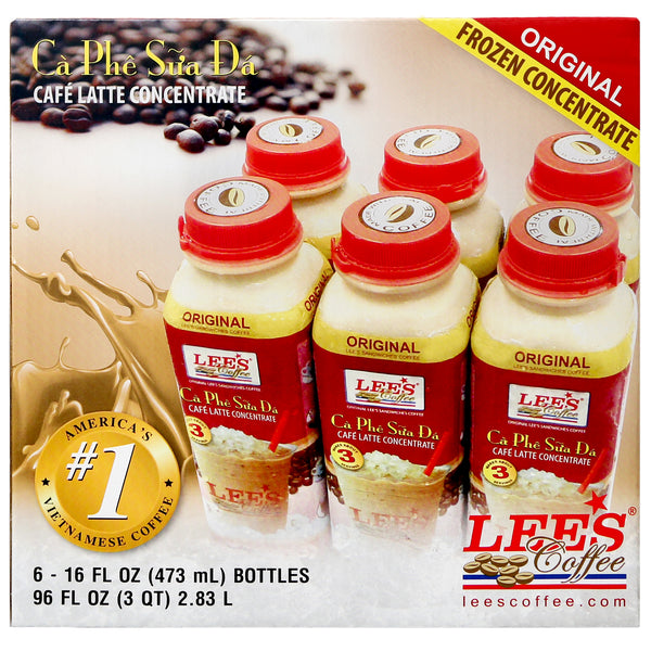 Lee's Cafe Latte Frozen Concentrate, Original, 16 fl oz, 6 ct