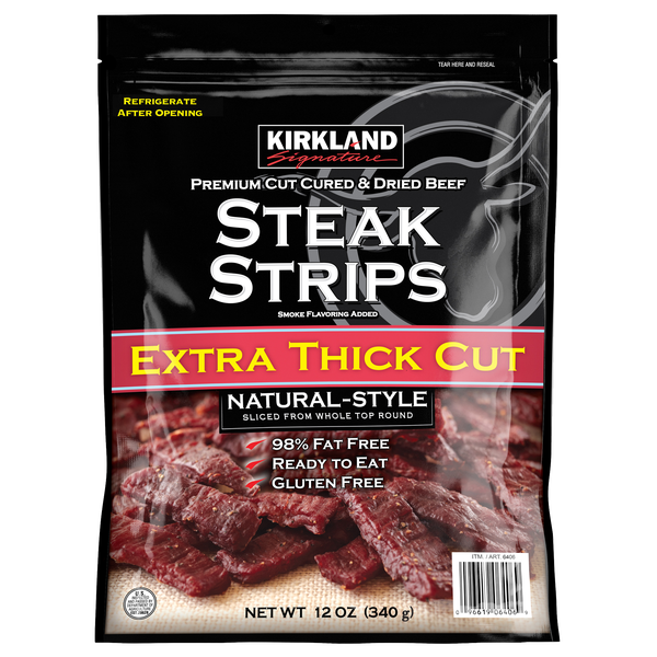 Kirkland Signature Premium Cuts Extra Thick Steak Strips, Natural, 12 oz