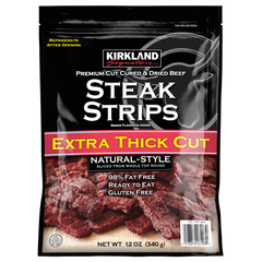 Kirkland Signature Premium Cuts Extra Thick Steak Strips, Natural, 12 oz