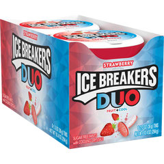 Ice Breakers Duo Sugar Free Mints with Cooling Crystals, Strawberry, 1.3 oz, 8 ct