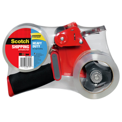 Scotch Heavy Duty Shipping Packaging Tape with Tape Gun Dispenser, 2 Rolls of Tape Included