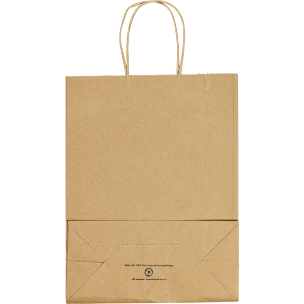 Duro Bag Recycled Paper Handle Bag, Kraft, 250 ct