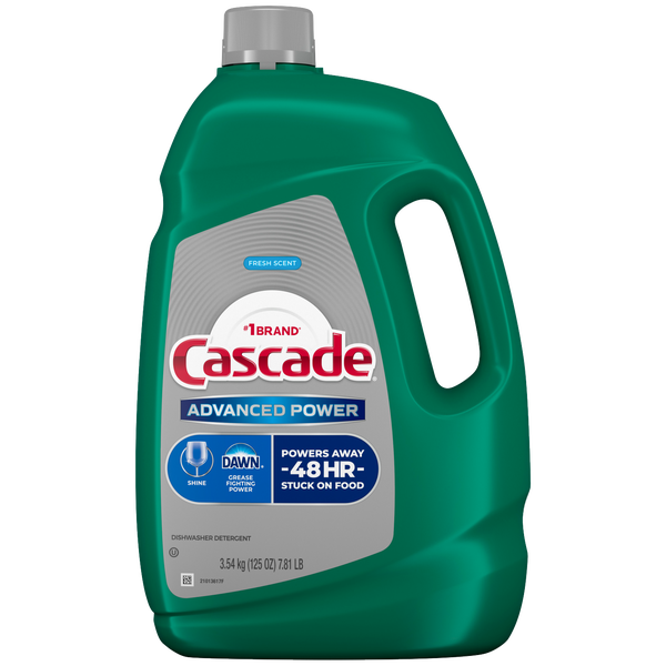 Cascade Advanced Power Liquid Dishwasher Detergent, Fresh Scent, 125 oz