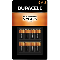 Duracell Coppertop Alkaline 9 Volt Batteries, 8 ct