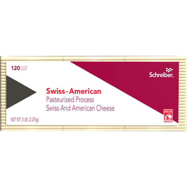 Schreiber Swiss-American Cheese, 120 Slices, 5 lbs