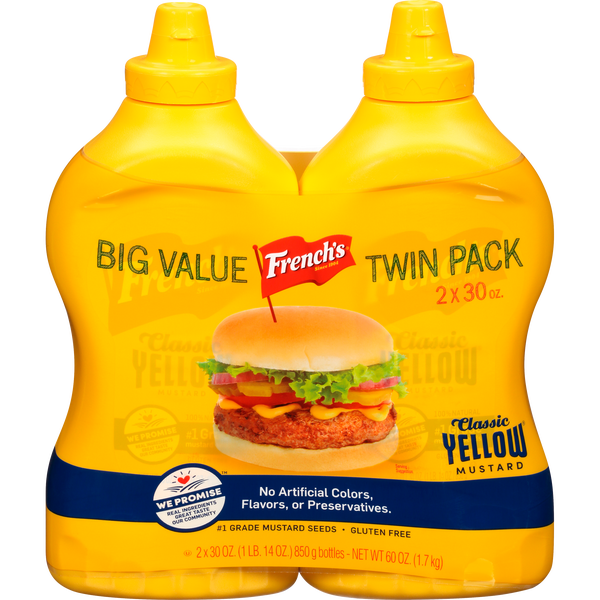 French's Classic Yellow Mustard, 30 oz, 2 ct