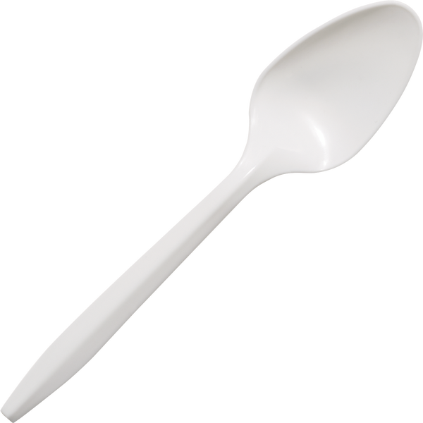 Vital International Solutions Plastic Spoon, Medium Weight, White, 1000 ct