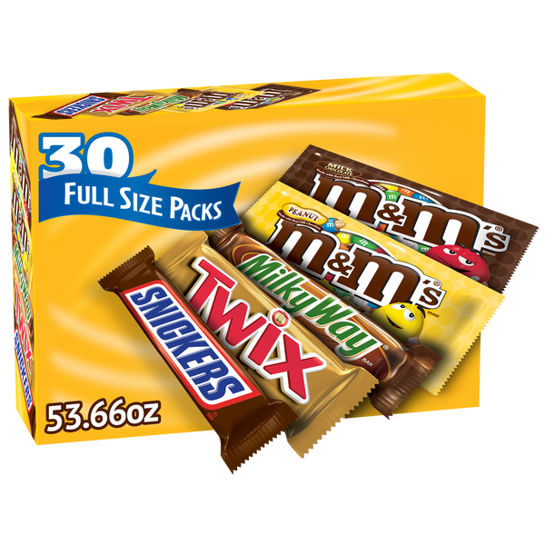 Mars Chocolate Candy Bars, Full Size, Variety Pack, 30 ct