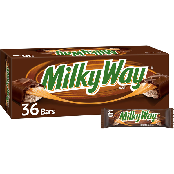 Milky Way Caramel Chocolate Candy Bar, Full Size, 1.84 oz, 36 ct