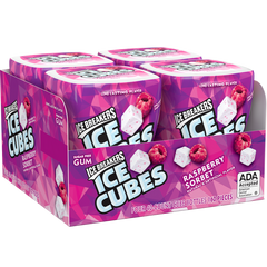 Ice Breakers Ice Cubes Sugar Free Gum, Raspberry Sorbet, 40 pieces, 4 ct