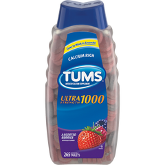 TUMS Antacid with Calcium, Ultra Strength 1000mg, Assorted Berries, 265 ct