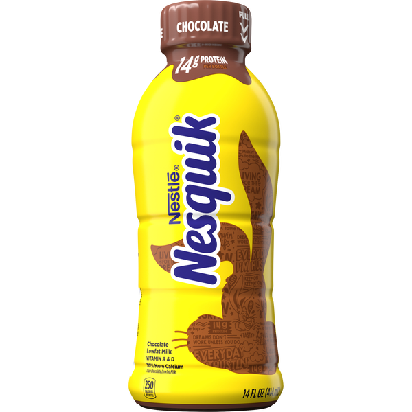 Nesquik Low-Fat Milk, Chocolate, 14 fl oz, 12 ct