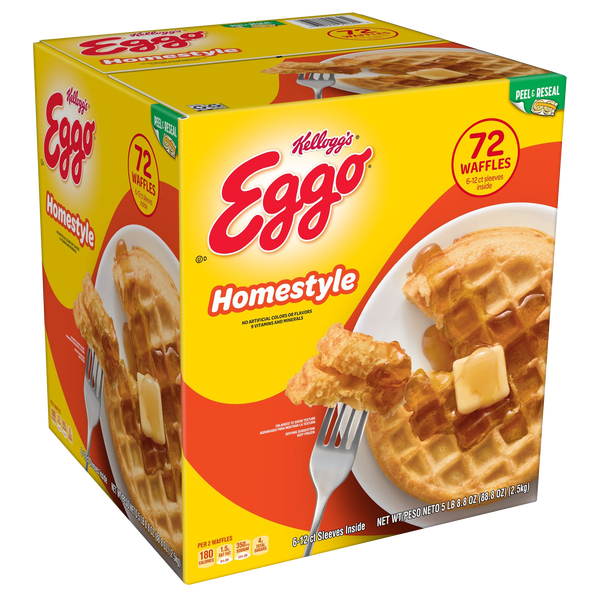 Eggo Waffles, Homestyle, 72 ct