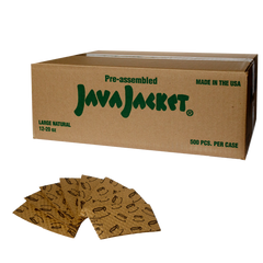 Java Jacket Hot Cup Sleeves, Natural Kraft, 12-20 oz, 500 ct