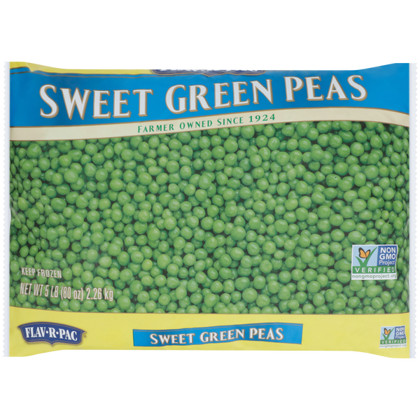 Flav-R-Pac Sweet Green Peas, 5 lbs