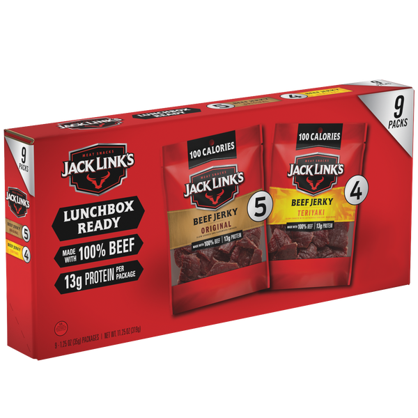 Jack Link's Beef Jerky, Variety Pack, 1.25 oz, 9 ct