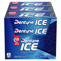 Dentyne Ice Sugar Free Gum, Peppermint, 16 Pieces, 12 ct