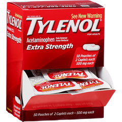 Tylenol Extra Strength Acetaminophen Caplets, Dispenser Pack, 2 Caplets, 50 ct