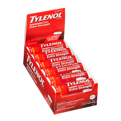 Tylenol Extra Strength Acetaminophen Caplets, 500 mg, 10 per Vial, 12 ct