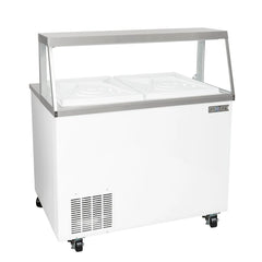 MoTak MDC18-X 47" Mobile Ice Cream Dipping Cabinet w/ 12 Tub Capacity - White, 115v