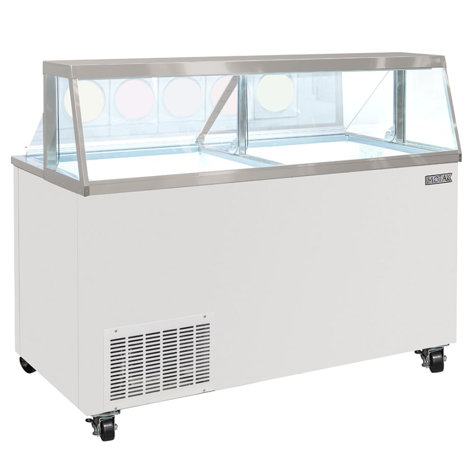 MoTak MDC26-X 67 3/4" Mobile Ice Cream Dipping Cabinet w/ 20 Tub Capacity - White, 115v