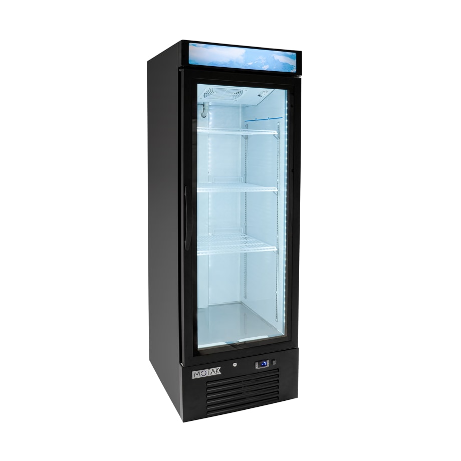 MoTak MGD-1DF-16 25" One Section Display Freezer w/ Swing Doors - Bottom Mount Compressor, Black,?