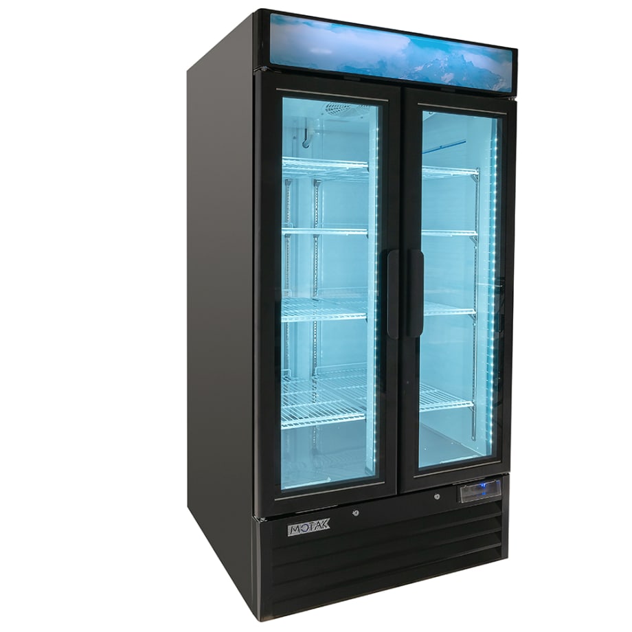 MoTak MGD-2DF-36 39 1/2" Two Section Display Freezer w/ Swing Doors - Bottom Mount Compressor,?