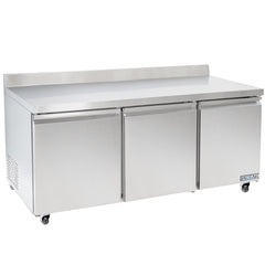 MoTak MWF-72-HC 71 7/10" W Worktop Freezer w/ (3) Sections & (3) Doors, 115v