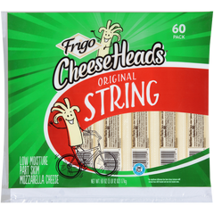 Frigo Cheese Heads String Cheese Sticks, Original, 1 oz, 60 ct